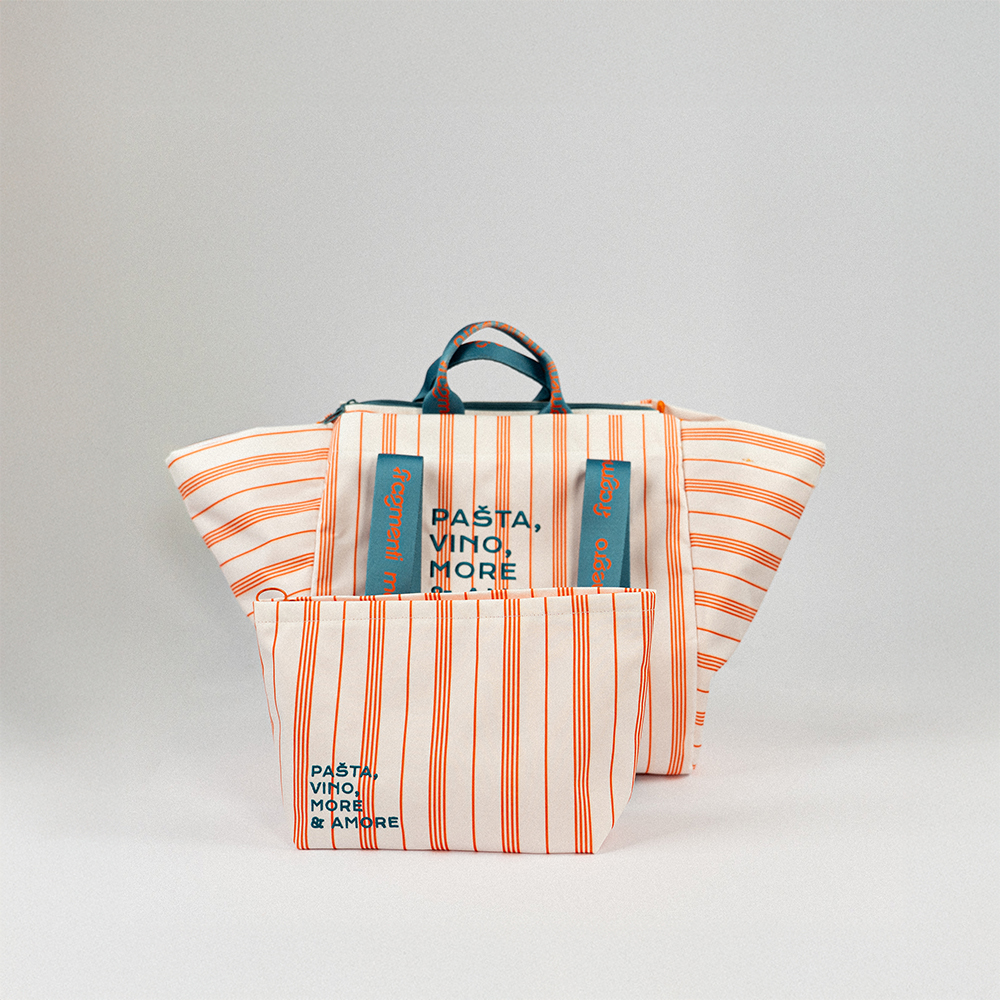 PAŠTA, VINO, MORE & AMORE / BORSA ZA GUŠT • Set Torba + Neseser